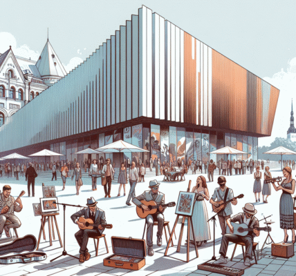 A vibrant and modern cultural scene in Tallinn, showcasing museums, art, and live music performances.